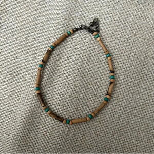 Like New Beaded Brown and Turquoise Blue Beachy Bohemian Bracelet